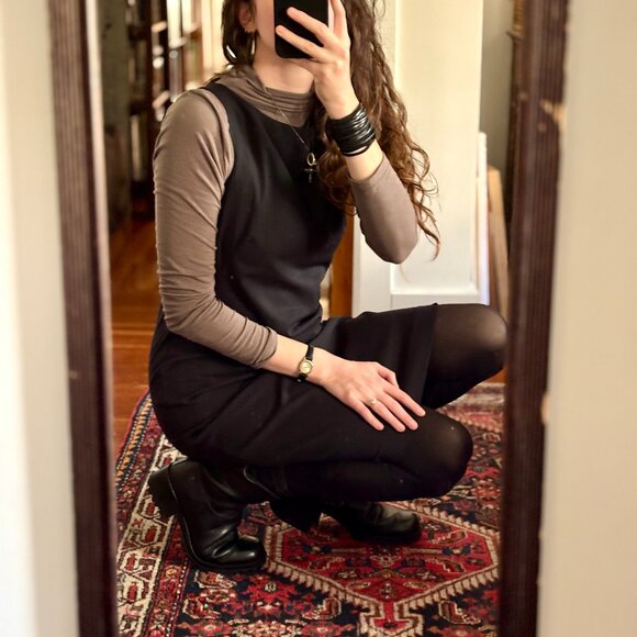 Santana Canada Womens Black Leather Side Zipper Lug Sole Boots Size 9.5 M - Picture 10 of 12